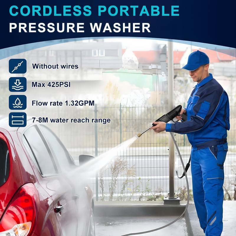 Powerful cordless car wash gun