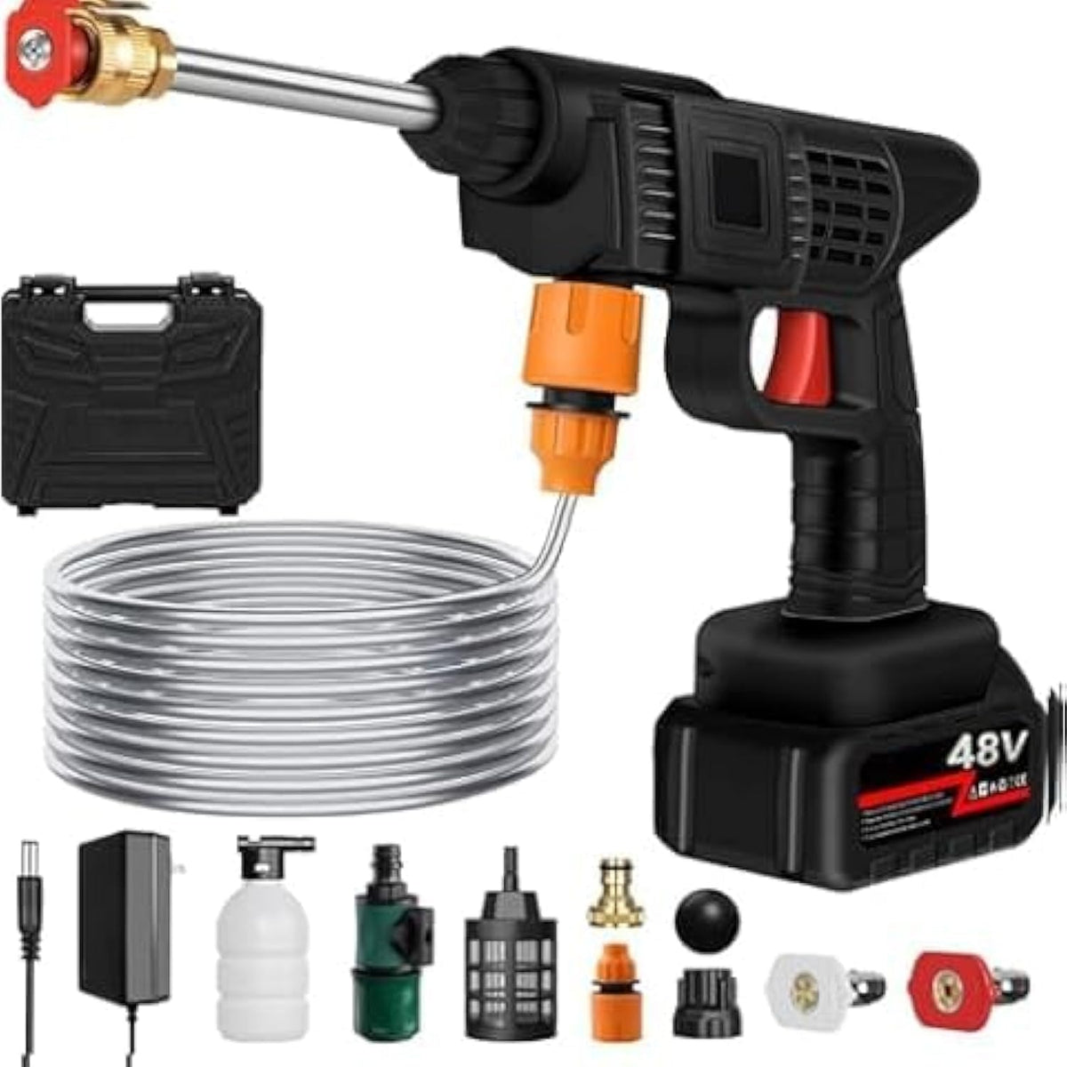 Powerful cordless car wash gun