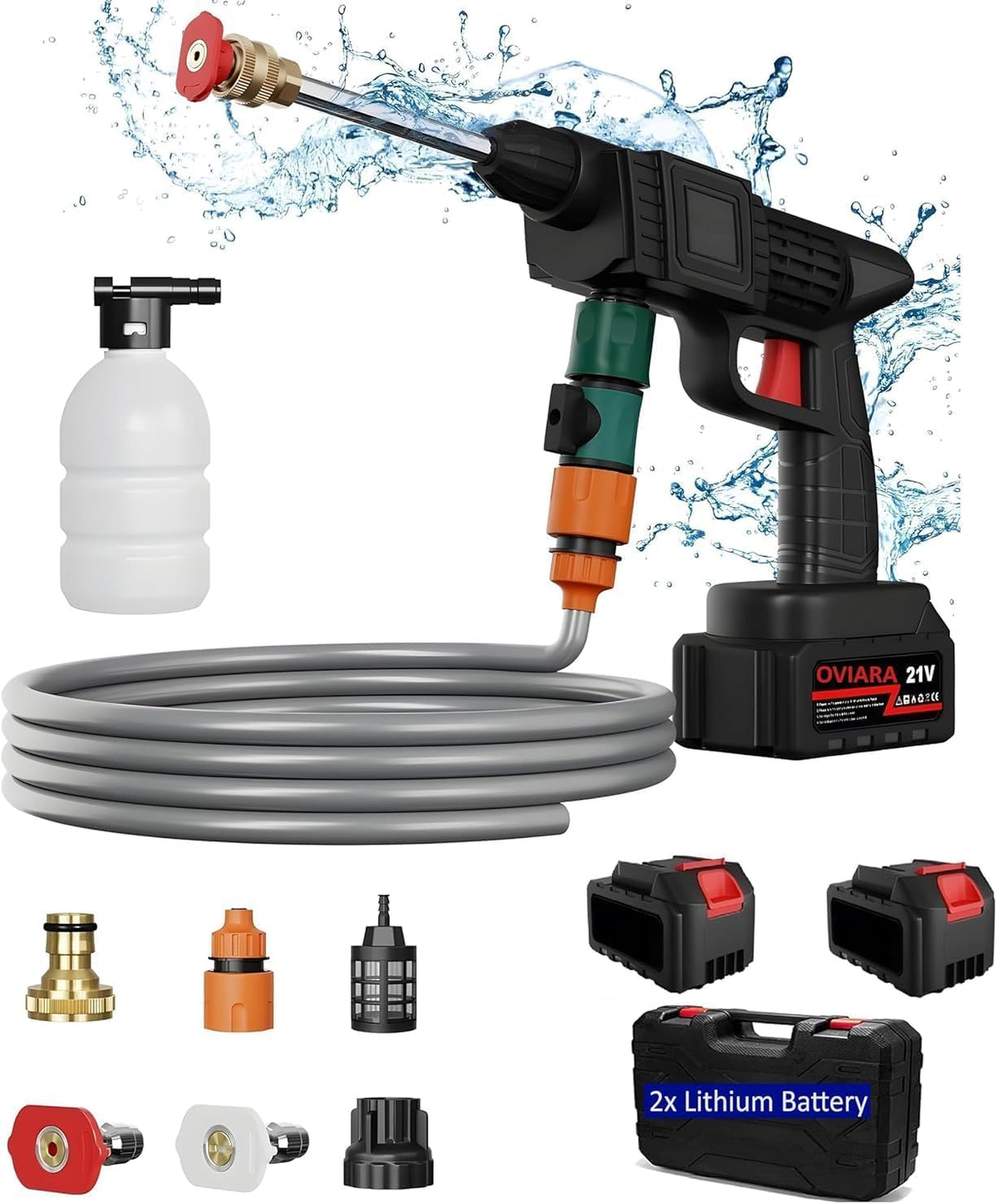 Powerful cordless car wash gun